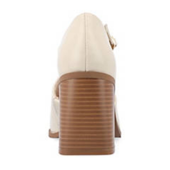 🤍🌾Journee Collection: Bobby, Bone Color Block Heel w/ Ankle Strap~ ✨️NWT✨️6.5W - Picture 5 of 8